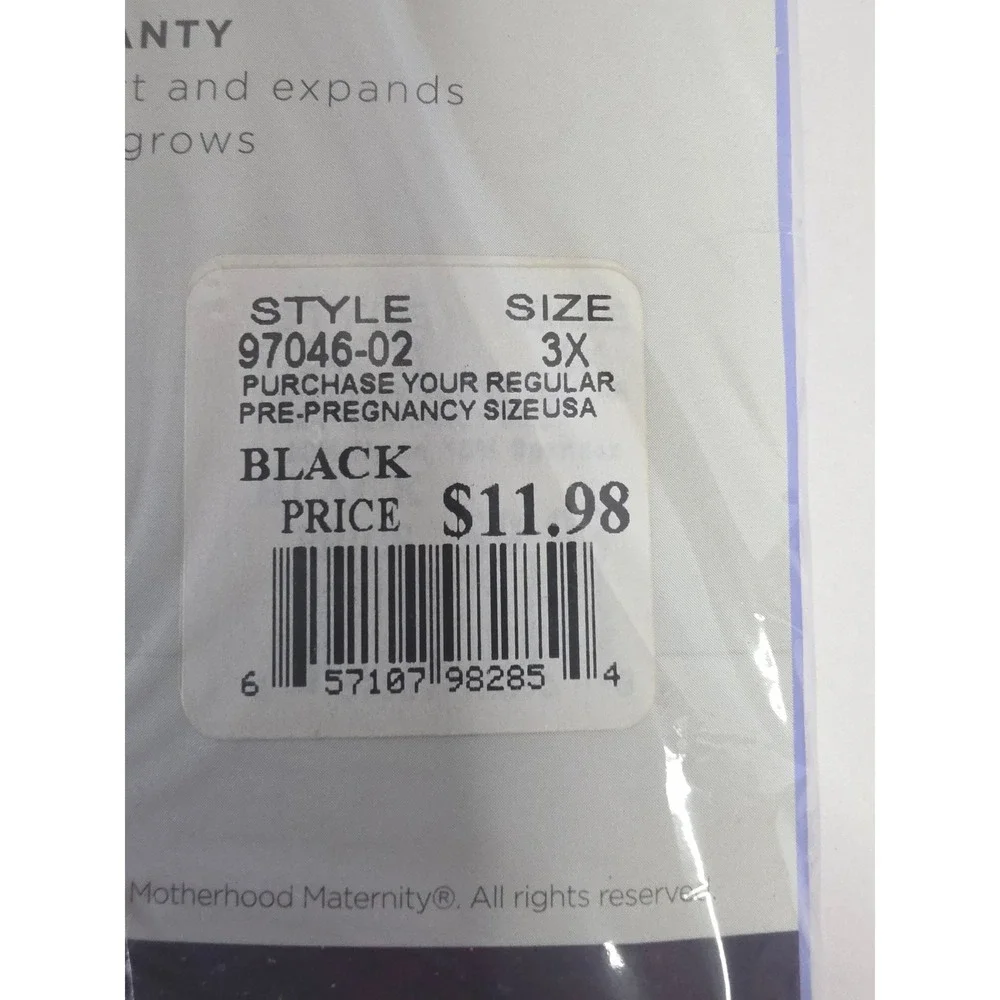 Motherhood Maternity Compression‎ Plus Pantyhose 3X Black Lycra Spandex Sandalft